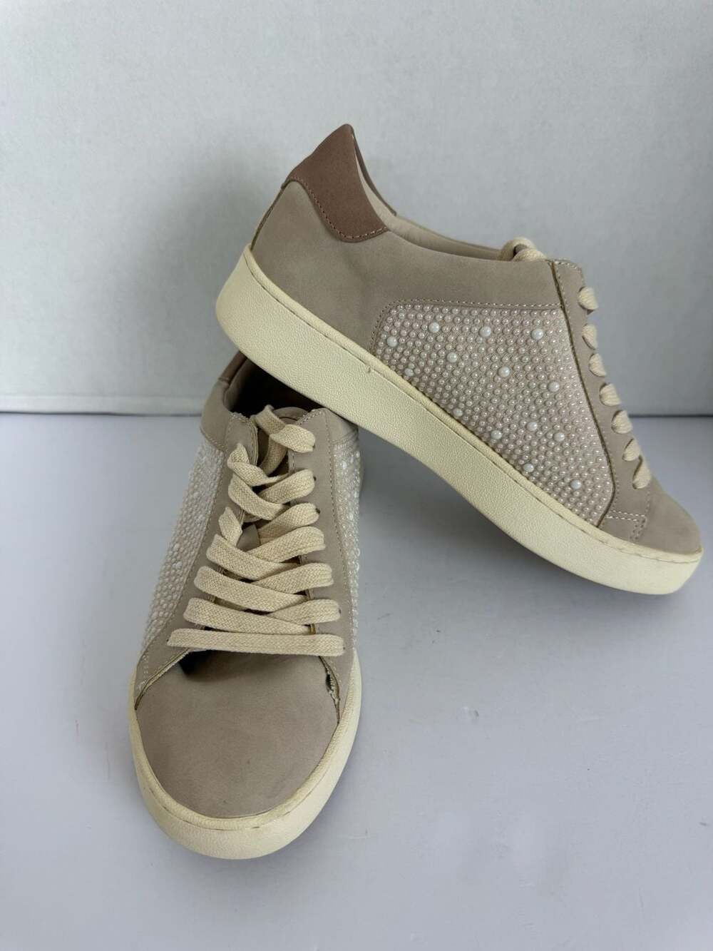 Oasis Society Berne Pearl Studded Sneaker Greige